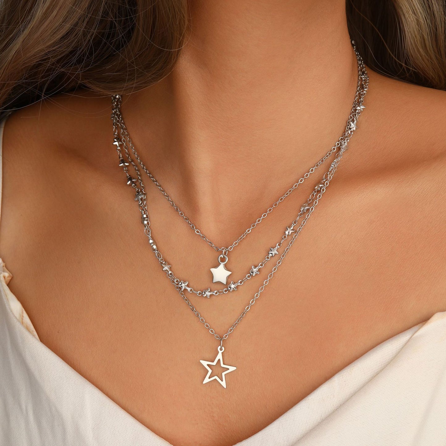 Women's Style Hollow Pentagram Twin For Personality Affordable Necklaces