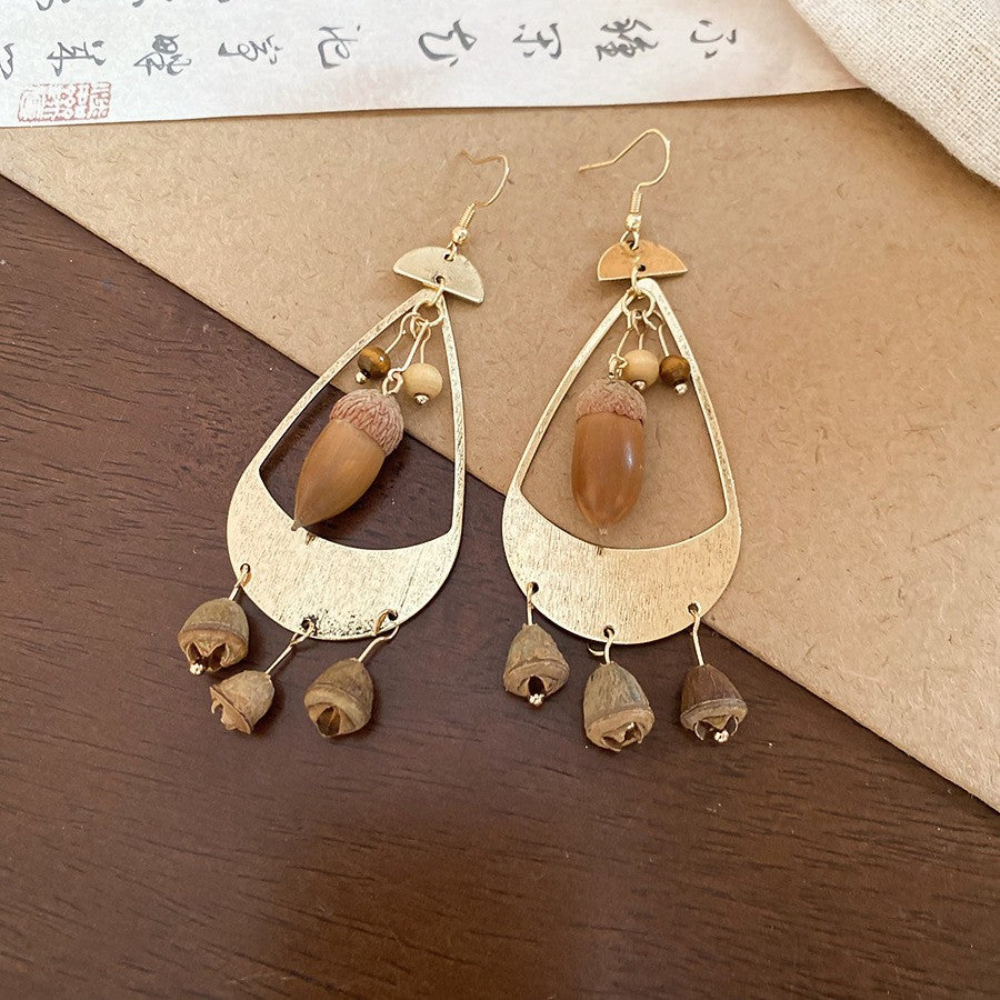 Women's Round Flower Vintage Ethnic Style Ear Niche Rings