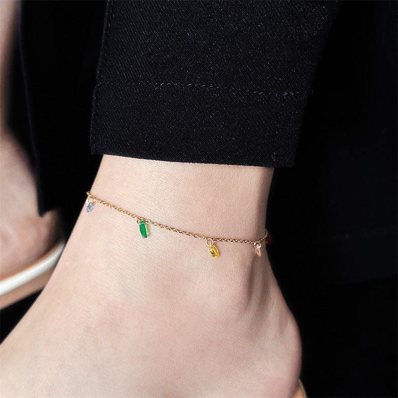 Korean Style Sweet Summer Fantasy Rainbow Zircon Fashion Bracelet
