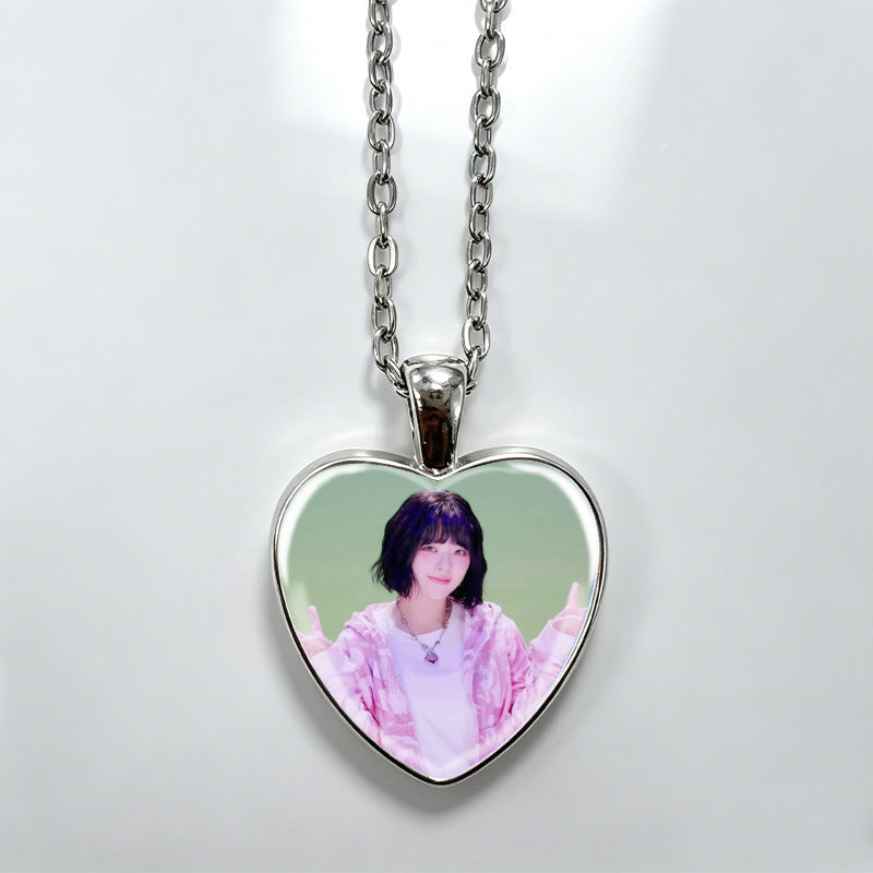 Love Alloy Korean Group Support Heart Sweet Beauty Fans Clavicle Necklaces