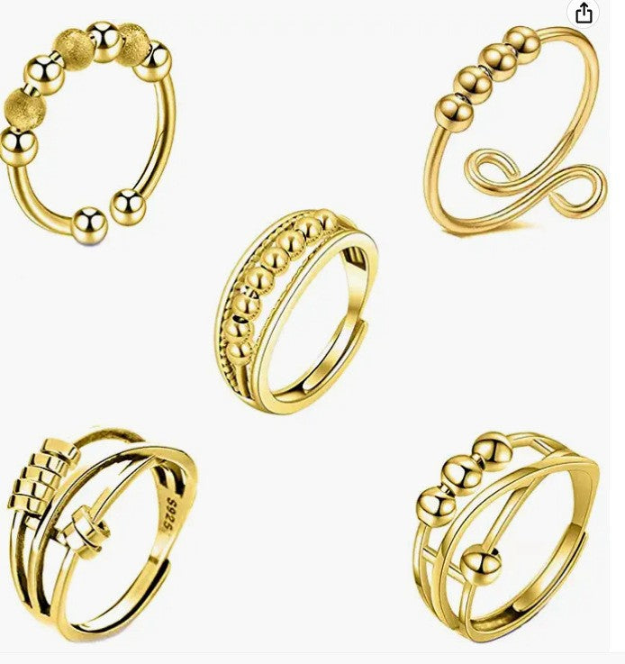 Women's Of People Three-ring Smart Lucky Beads Light Luxury Exquisite Ring