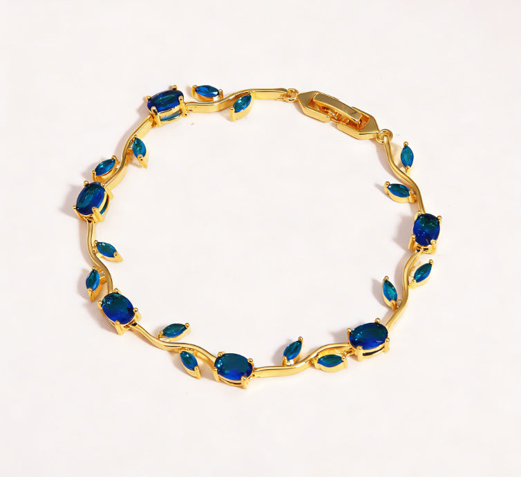 Tulip Colorful Crystals Gem Flower Light Bracelet