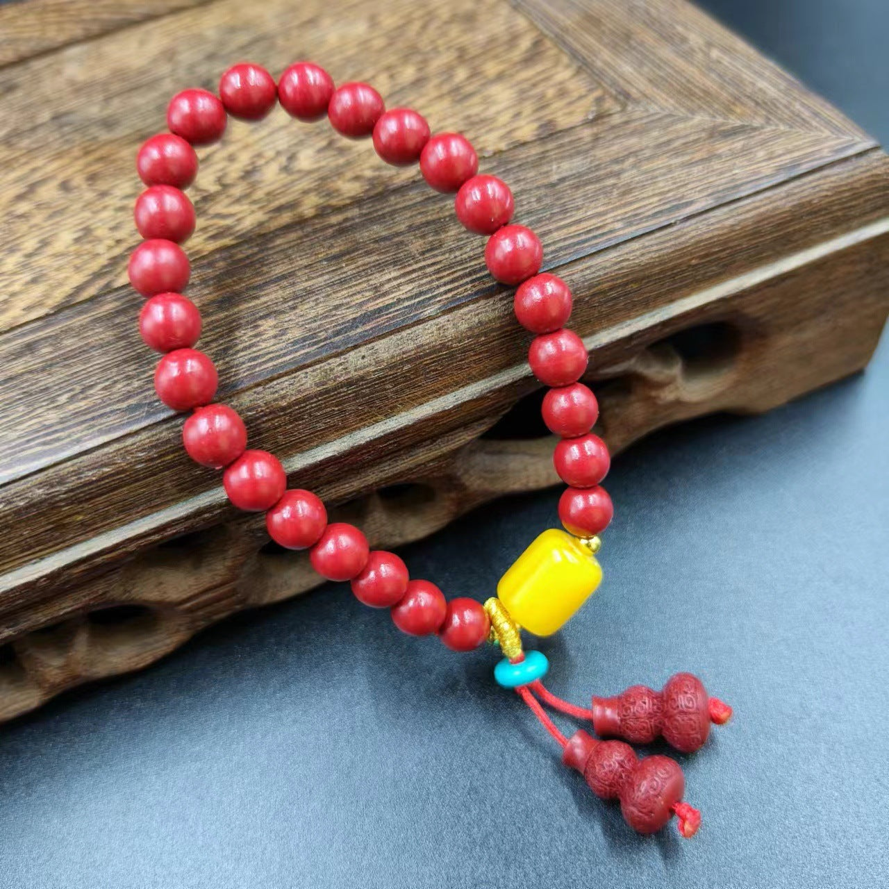 Women's & Men's Cinnabar Purple Gold Sand Single Circle Simple Buddha Beads Light Bracelet