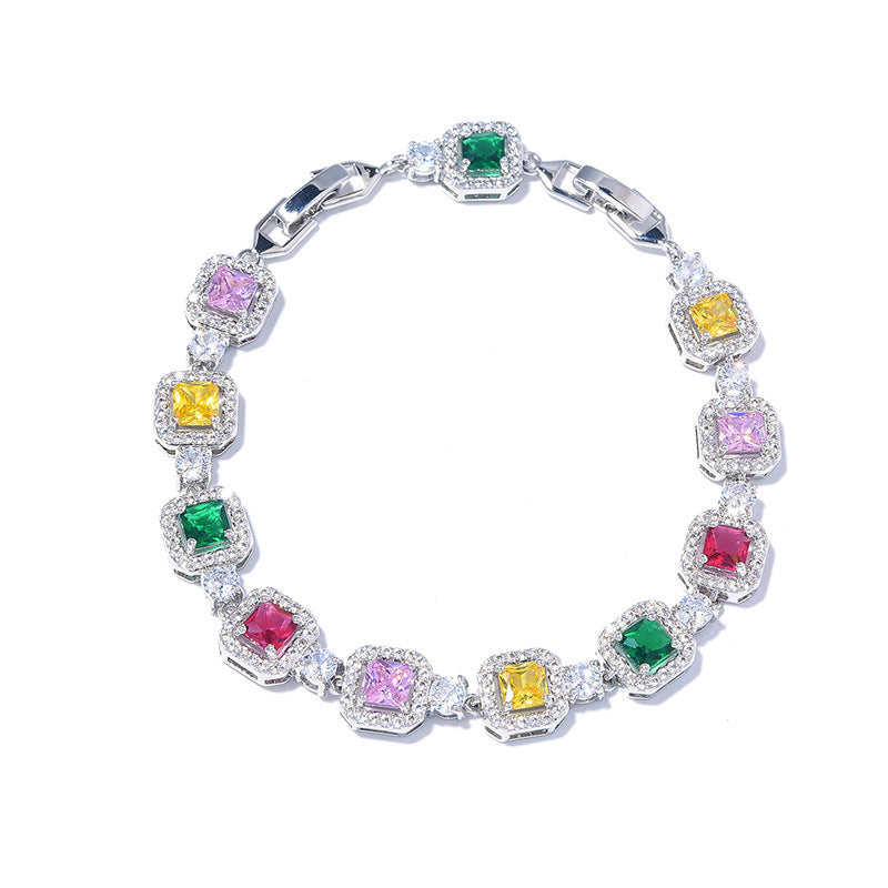 Women's Color Zircon For Fashion Colored Gems Bracelets