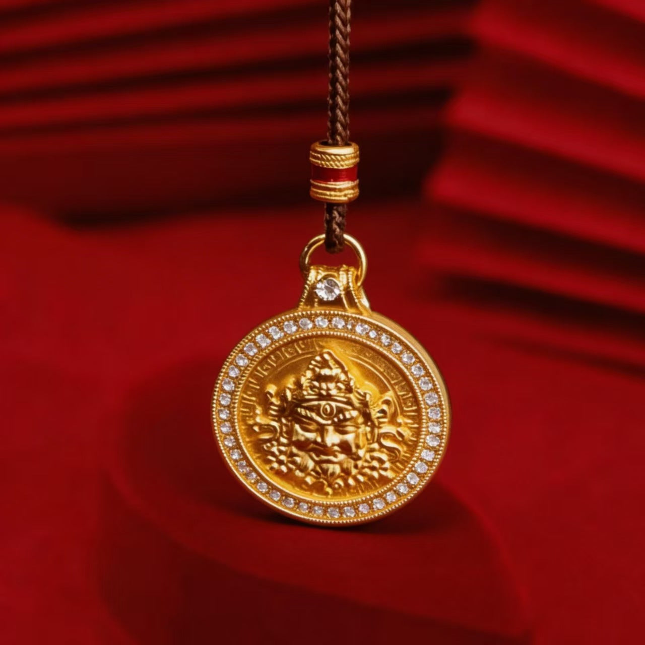 Women's & Men's Gourd Yellow God Of Wealth Buddha Mixed Alloy Retro National Necklace