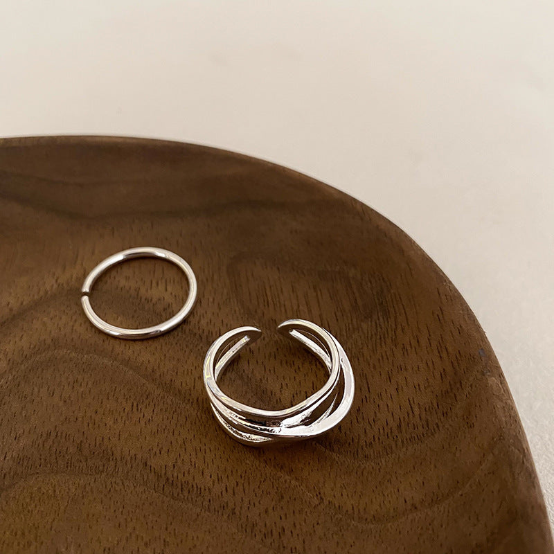 Women's Design Dual Layer Open-end Simple Fashion Personalized Index Finger Light Ring