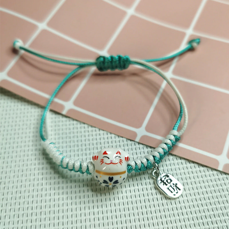 Women's Cat Wax Line Carrying Strap Design Bracelets