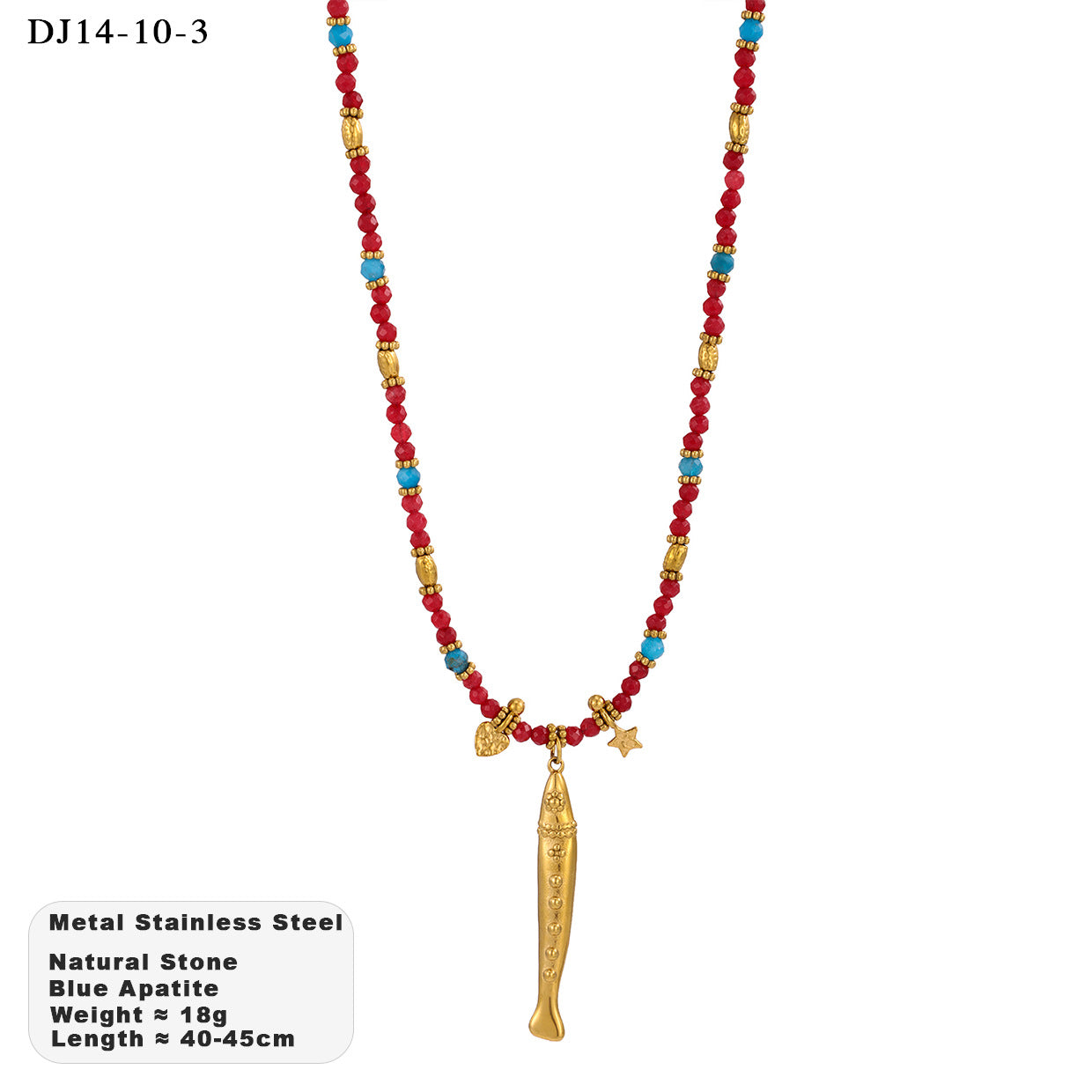 Women's Style Fish-shaped For Hawaii Vacation Handmade Natural Stone Necklace