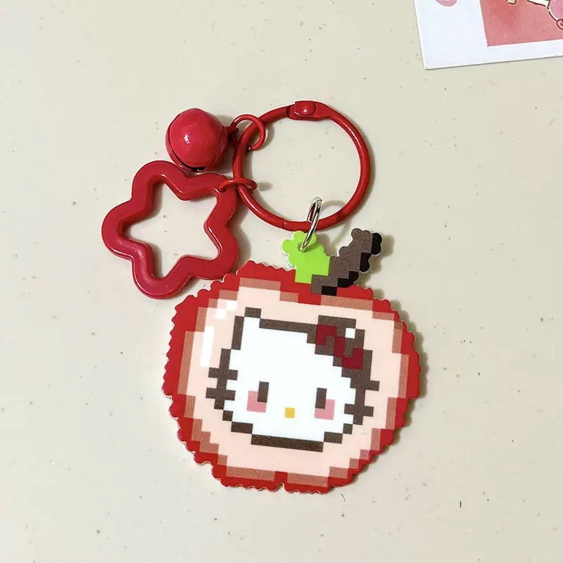Pixel Cartoon Key Button Schoolbag Cute Acrylic Hang Decorations Hanging Ornaments