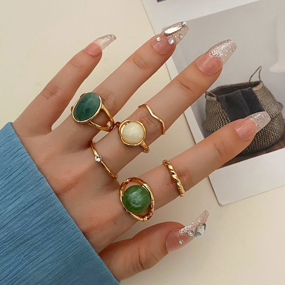 Women's Retro Turquoise Gemstone For Minority Light Ring