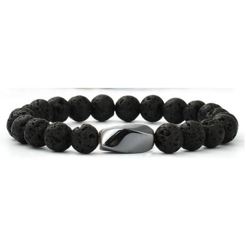 Lucky Shaped Hematite Stretch Beaded Beads Natural Bracelet