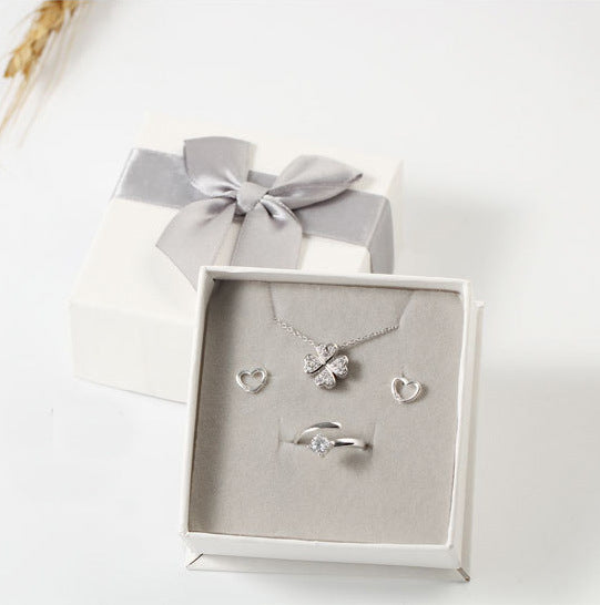 Jewelry Box Ribbon Bowknot Gift Paper Pendants