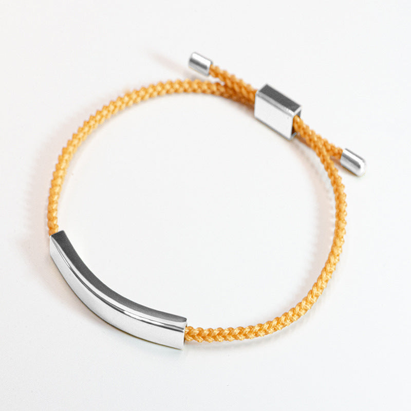Steel Engraved Hollow Tube Couple Adjustable Inspirational Bracelets