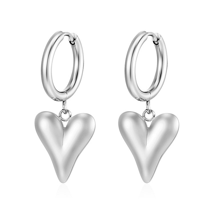 Women's Fashion Trend Stainless Steel Love Ear Earrings