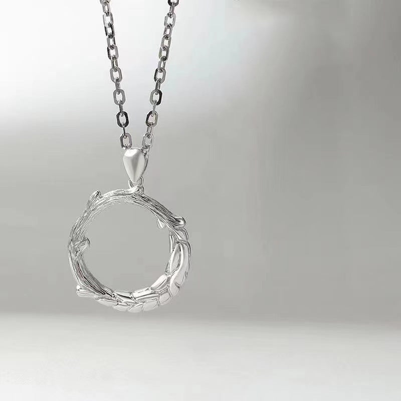 Myosotis Couple Pair Niche High Sense Thorn Flower Clavicle Chain Necklace