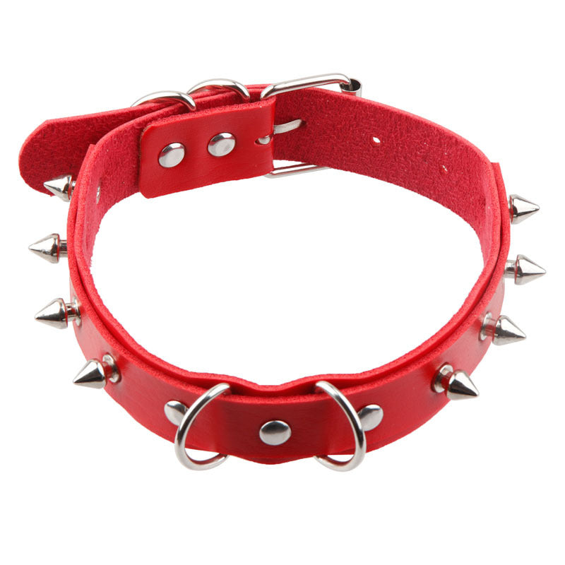 Fashion Creative Punk Exaggerated Leather Rivet Collar