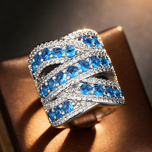 Women's Advanced Magazine Style Exaggerated Shank Court Sense Ring