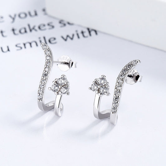 Women's Sterling Sier Simple Niche Bag Design Earrings