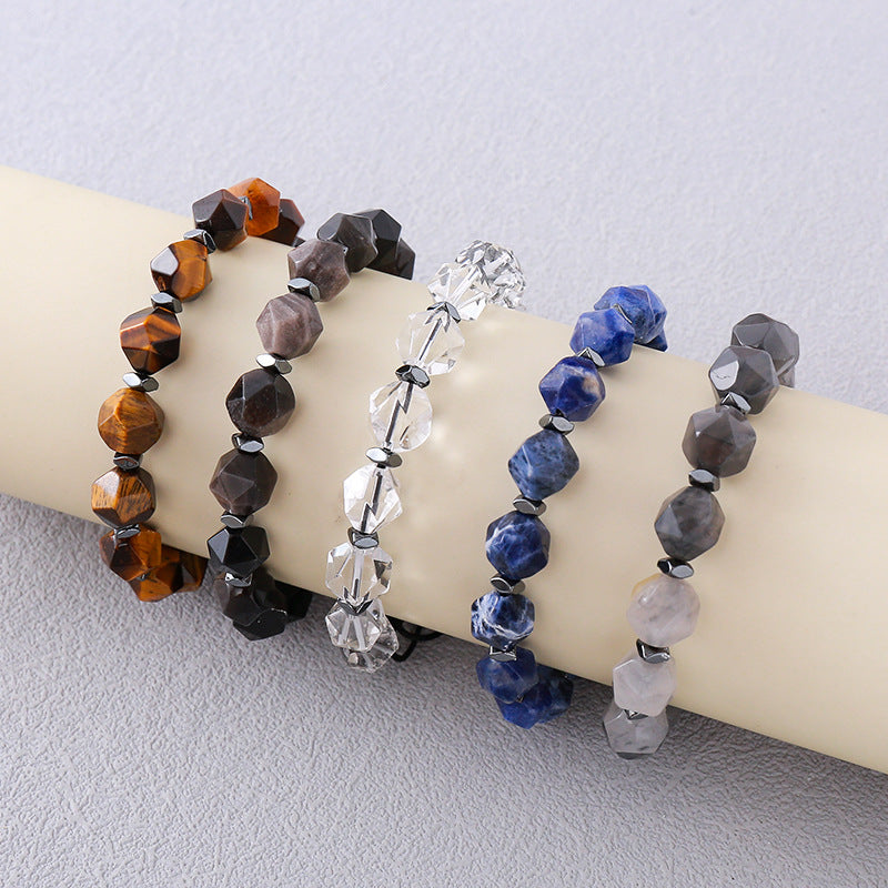 Beads Tiger Eye White Crystal Stone Bracelet