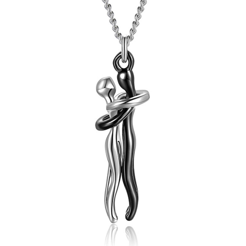 Women's & Men's Couple Hug Romantic Emotion Expression Clavicle Necklaces