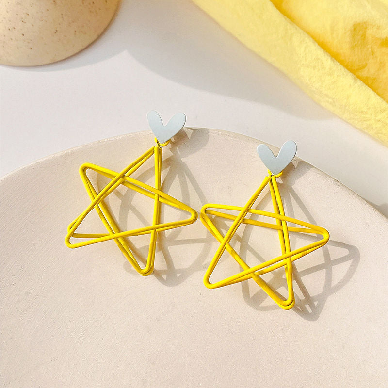 Star Ear Clip Trendy Love Heart Earrings