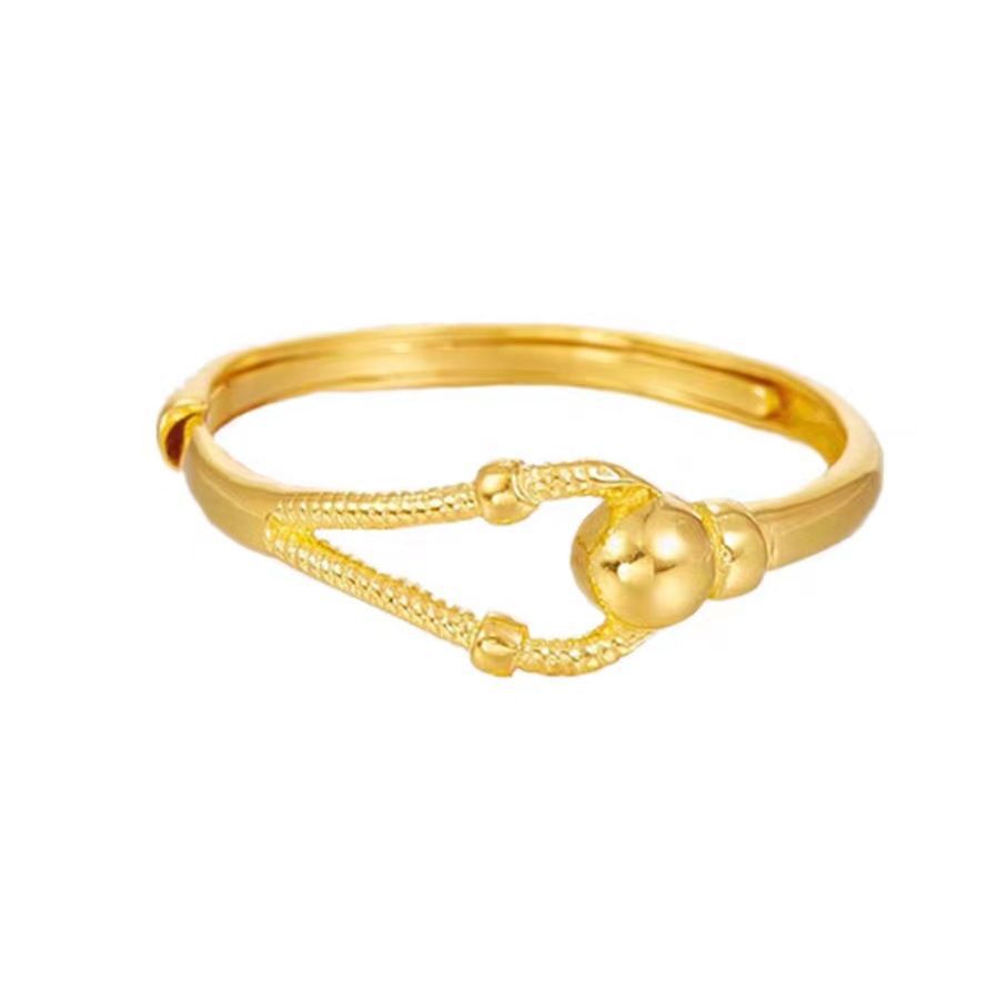 Placer Gold With Female Gold-plated Twist Simple Open Rings