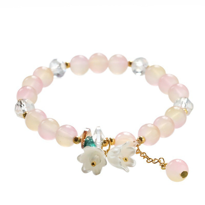 Two-color Lily White High-grade Crystal String Bracelets