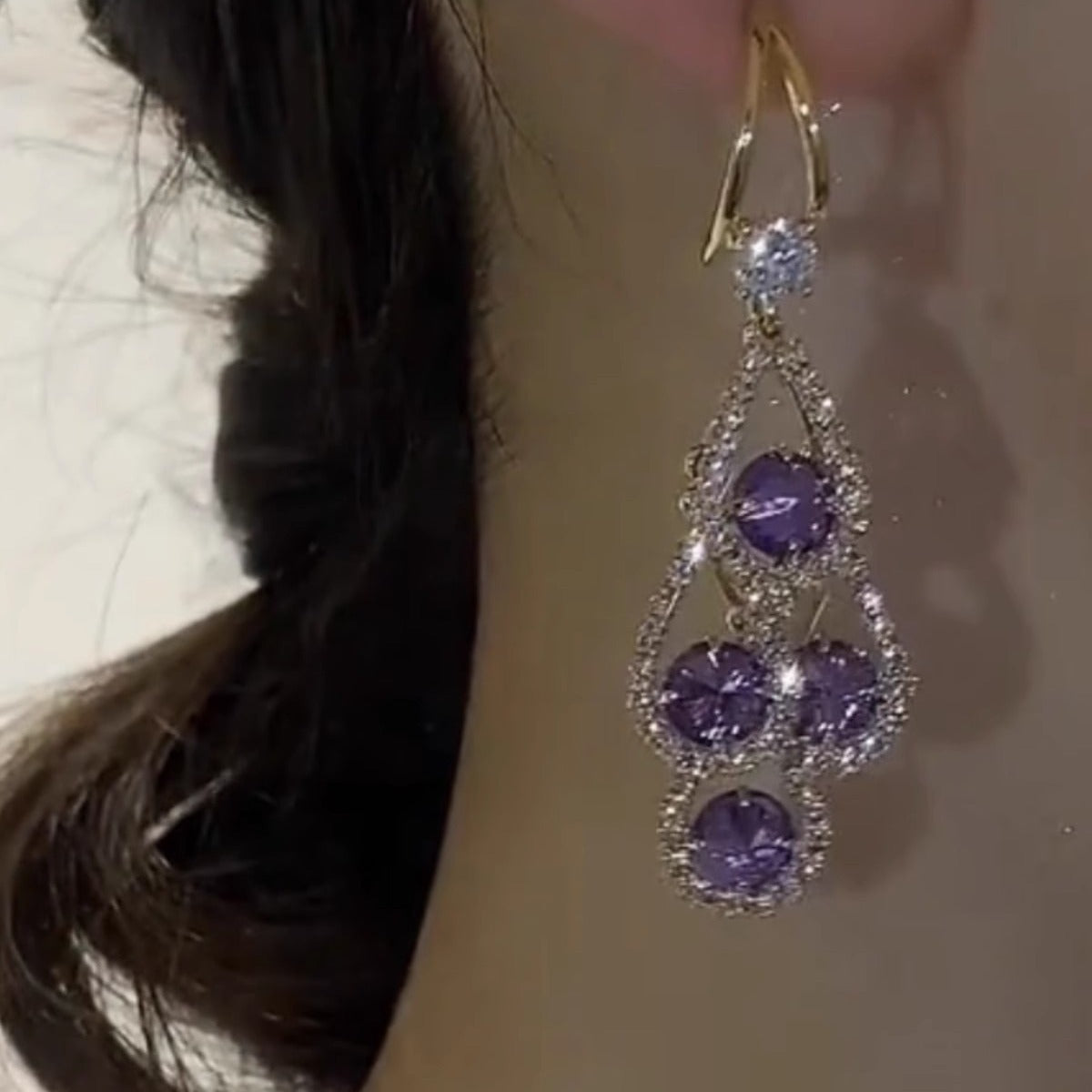 Women's Water Drop Ear Clip Trendy Minority Fashion High-grade Entry Earrings