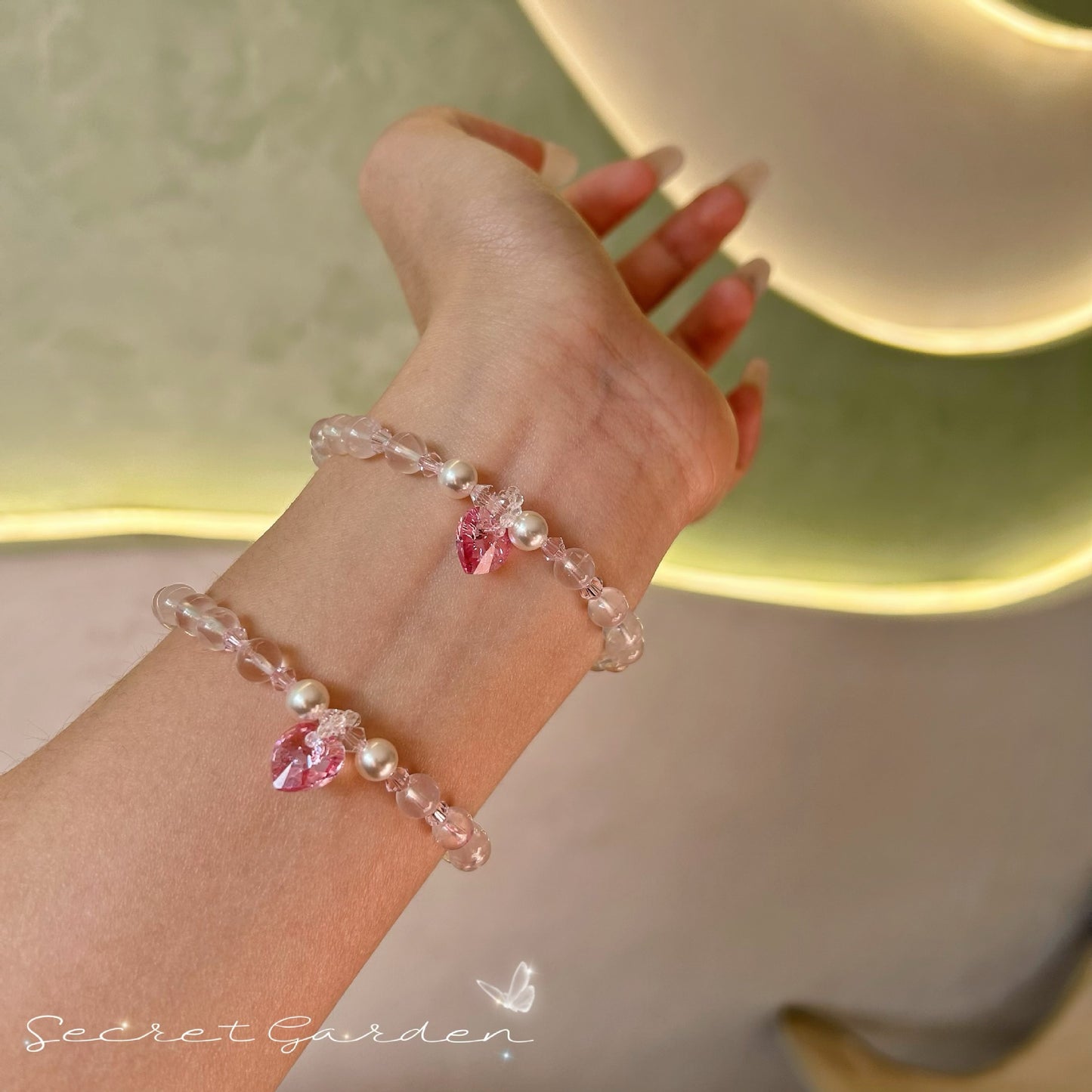 Pink Crystal Polo Cute Refreshing Design Girlfriends Bracelet