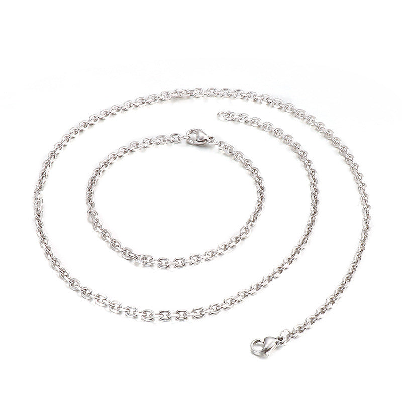 Men's Stainless Steel Simple O-shaped Chain Unique Necklaces