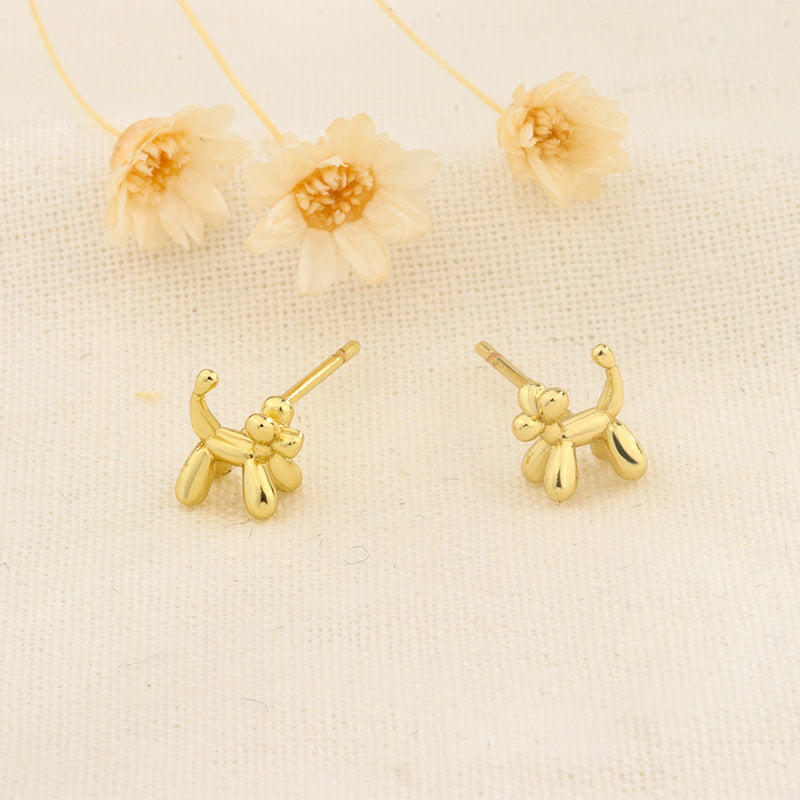 Balloon Dog Female Trendy Cute Small Earrings