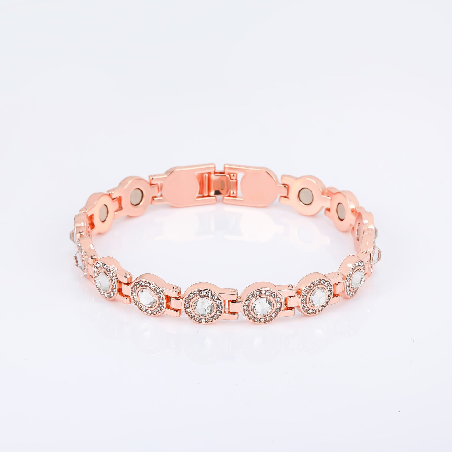 Women's Round Full Diamond Magnet Fashion Single Bracelet