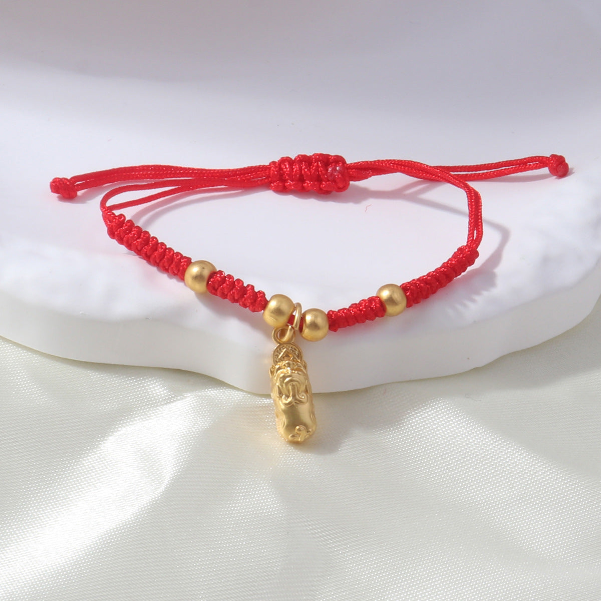 Braided Red Rope Auspicious Language Butterfly Fortune Cat Safe Joy Bracelets