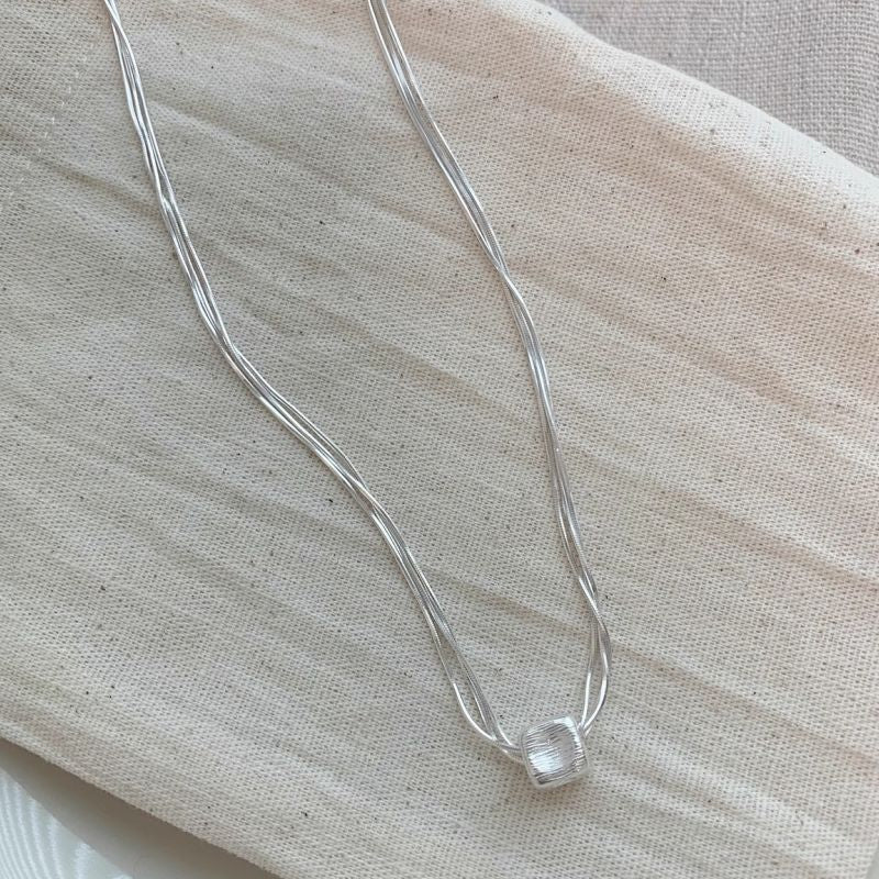 Square Beads Snake Bone Niche High-grade Necklaces