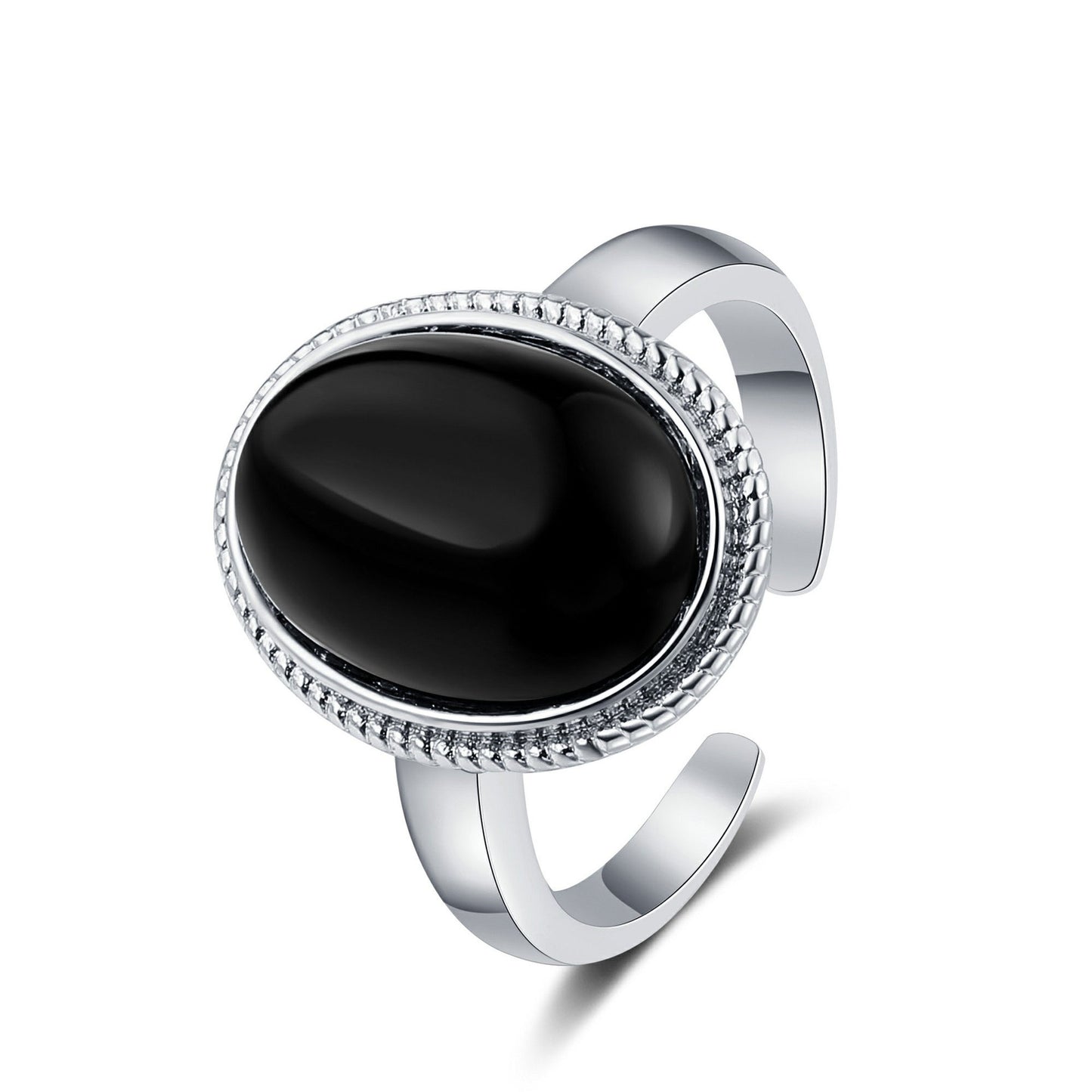 Cool Black Agate Style Female Trendy Rings