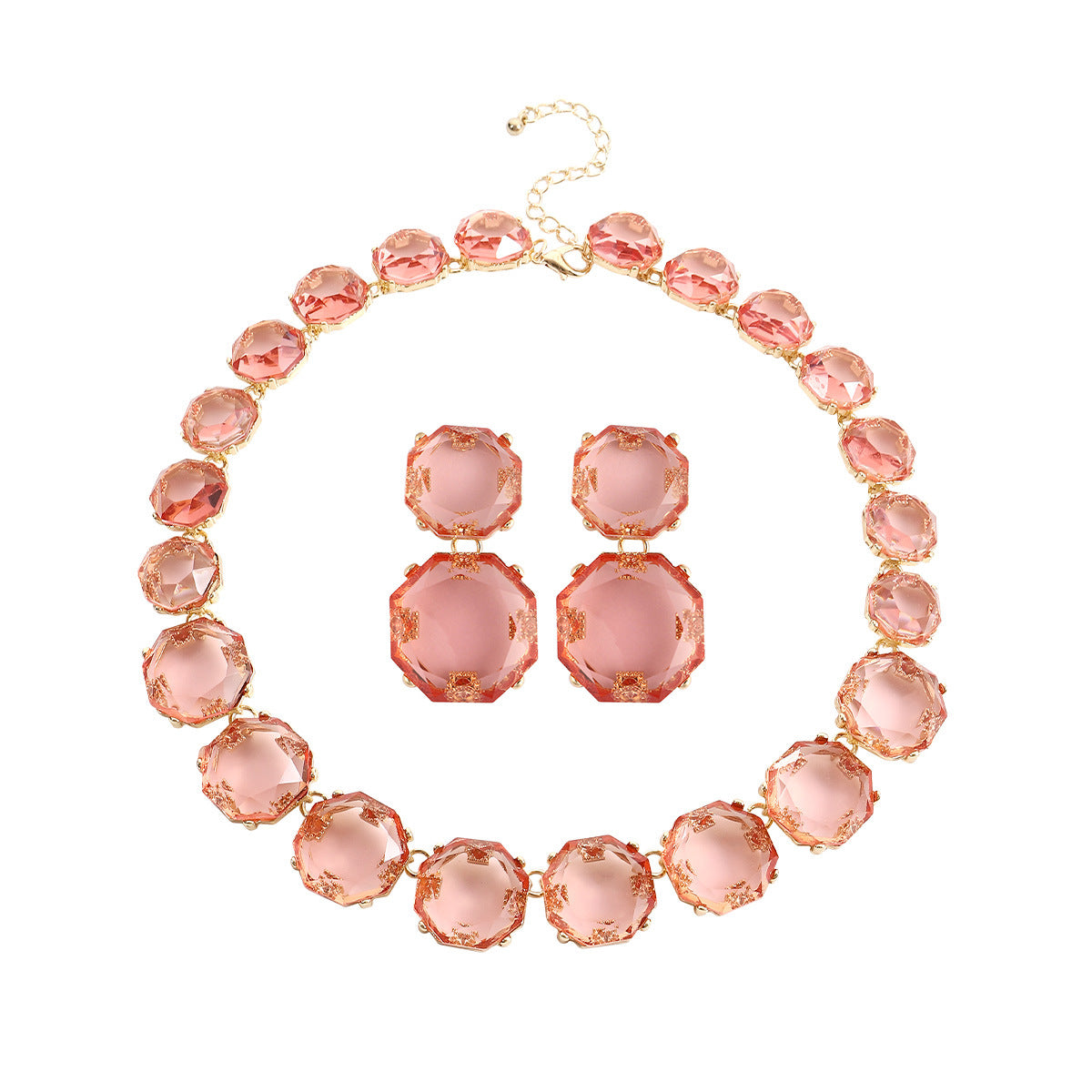 Large Particle Gem Sweet Cool Candy Color Jewelry Set