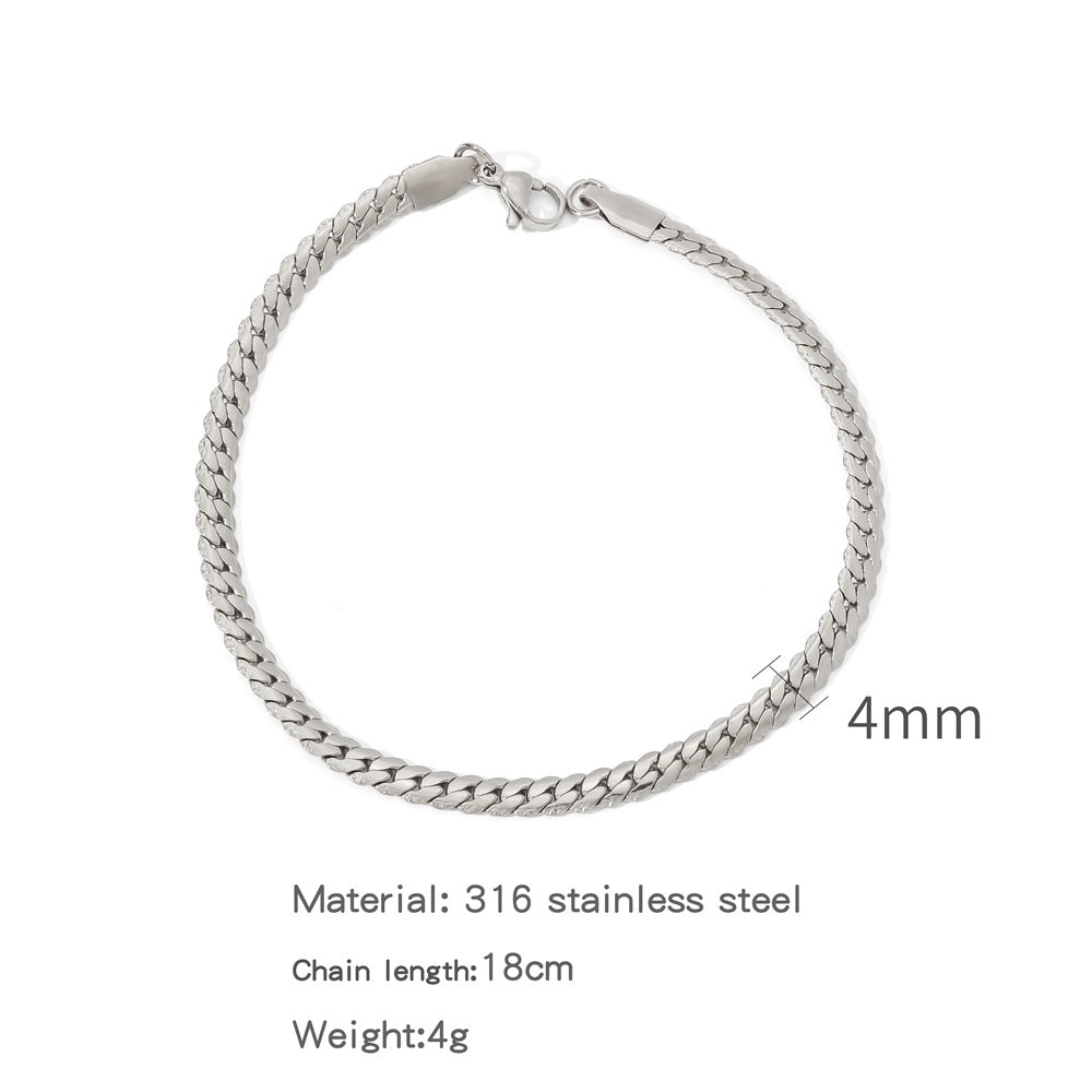 Encrypted Embossed Does Not Fade Niche Personality Electroplated Unisex Bracelet
