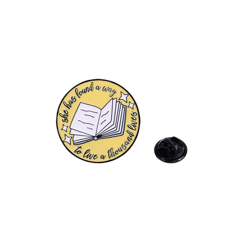 Oil Alloy Brooch Cartoon Cute English Schoolbag Shape Brooches