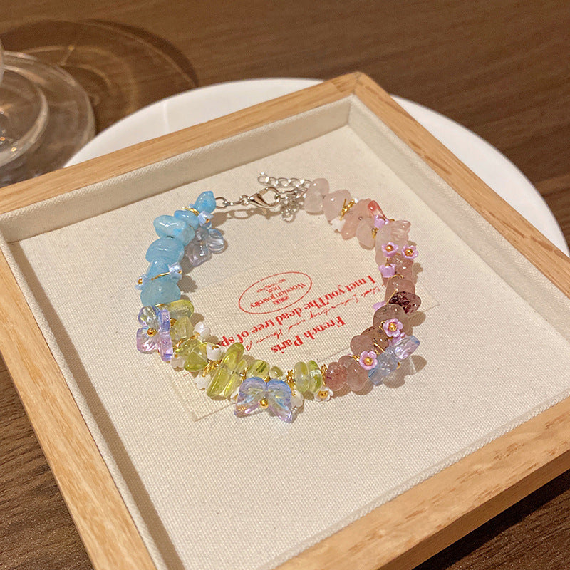 Cute Dopamine Color Beaded Niche High-grade Pearl Female Bracelets