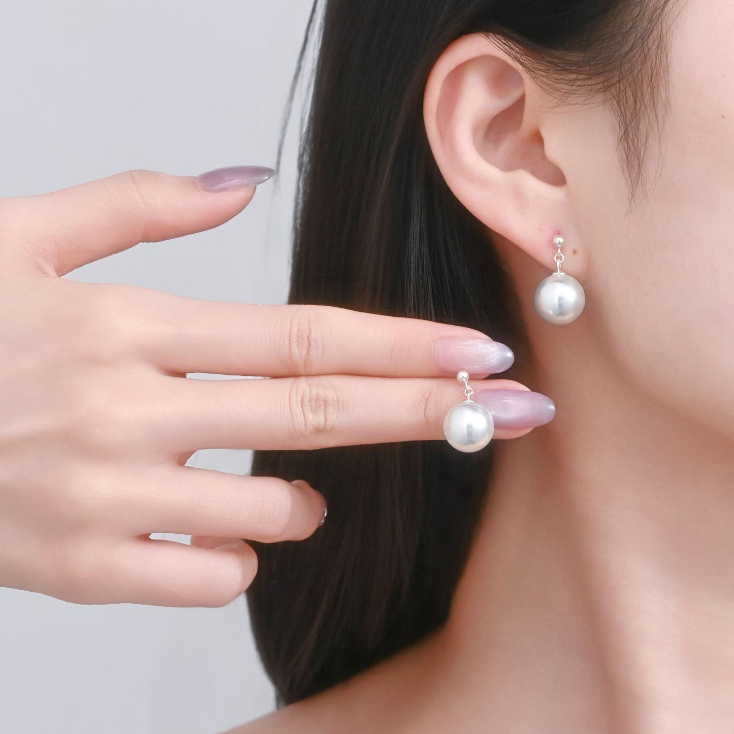 Sterling Sier Bead Female Style Design High Sense Unique Stud Earrings