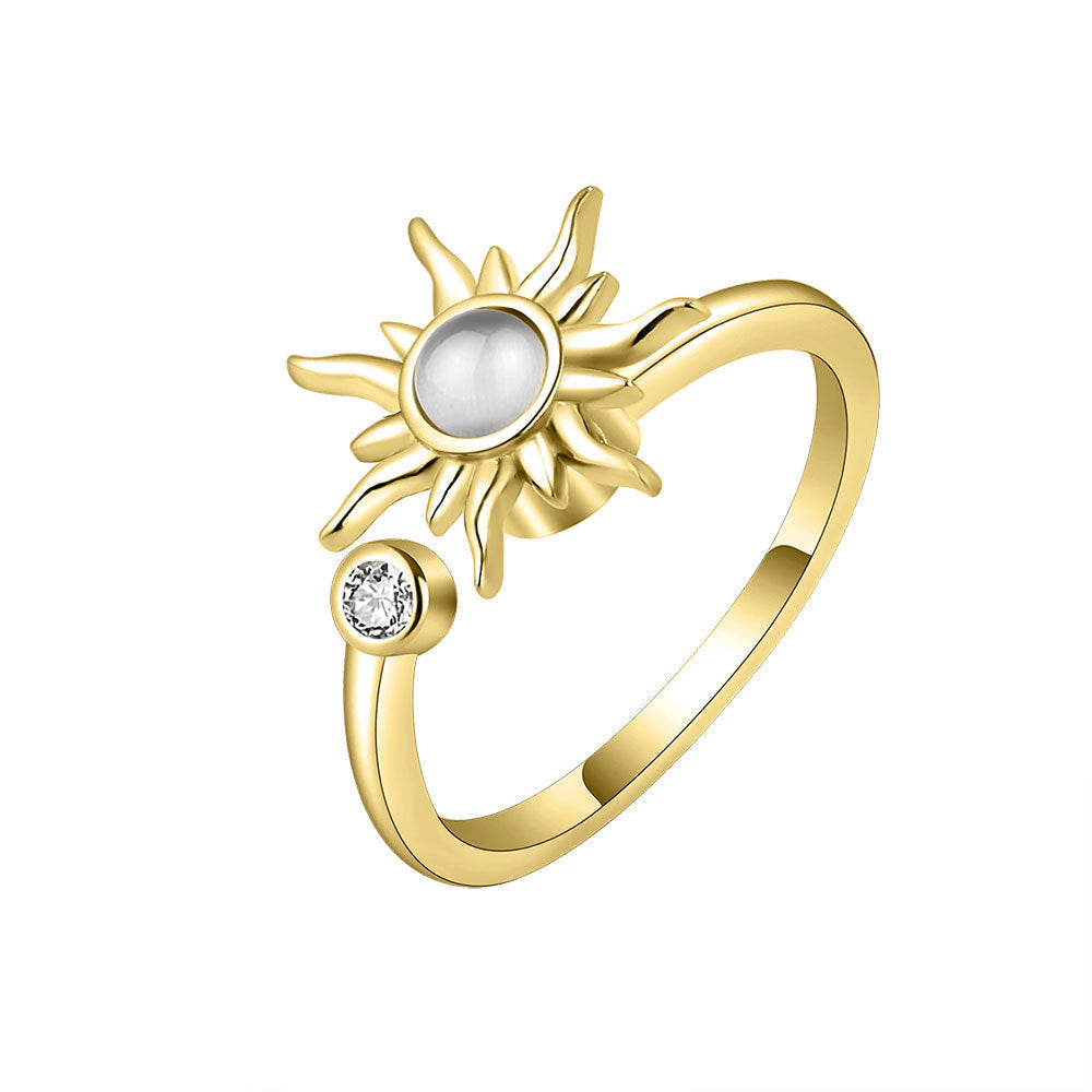 Release Pressure Sunflower Female Minority Simple Atmospheric Rotatable Index Rings
