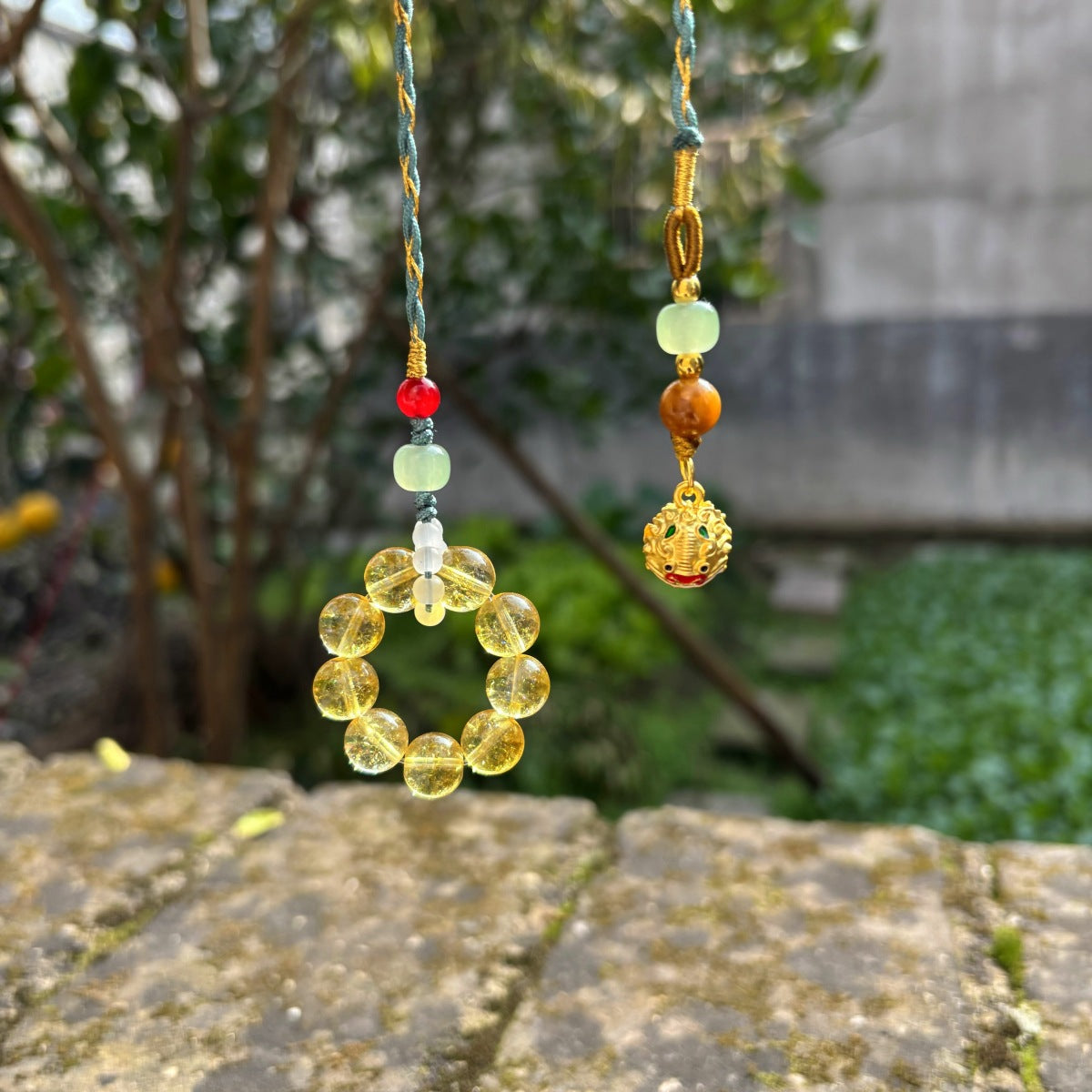 Citrine Package Car National Style Hair Hanging Ornaments