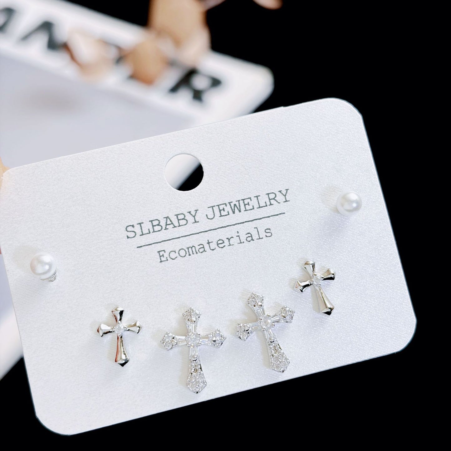 Micro Inlaid Zircon Pearl Commuter Three Pairs Earrings