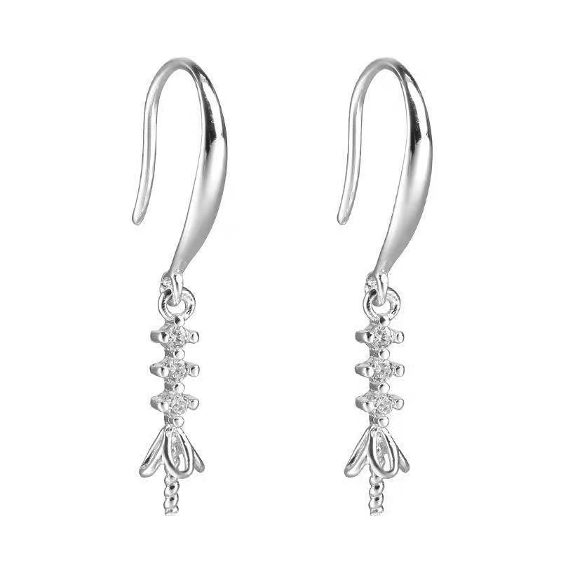 Women's Inlaid Zircon Support Ear Hook Copper Earrings