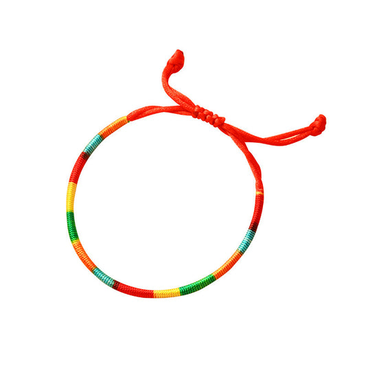 Children's Colorful Braided Rope Wrist String Safe Red Bracelet