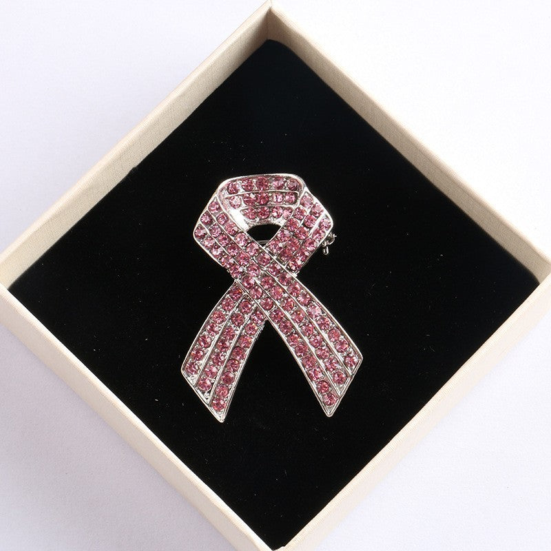 Style Fashion Pink Ribbon Brooch Senior Alloy Brooches