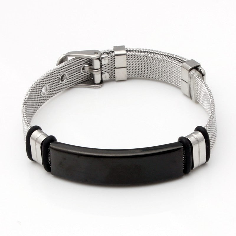 Women's & Men's Trendy Adjustable Strap Design Couple Hand Jewelry Stainless Bracelets