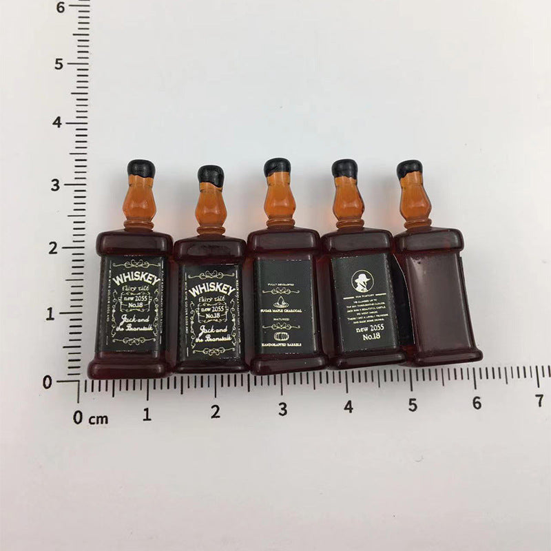 English Wine Synthetic Resin Three-dimensional Small Bottle Cream Jewelry Accessories