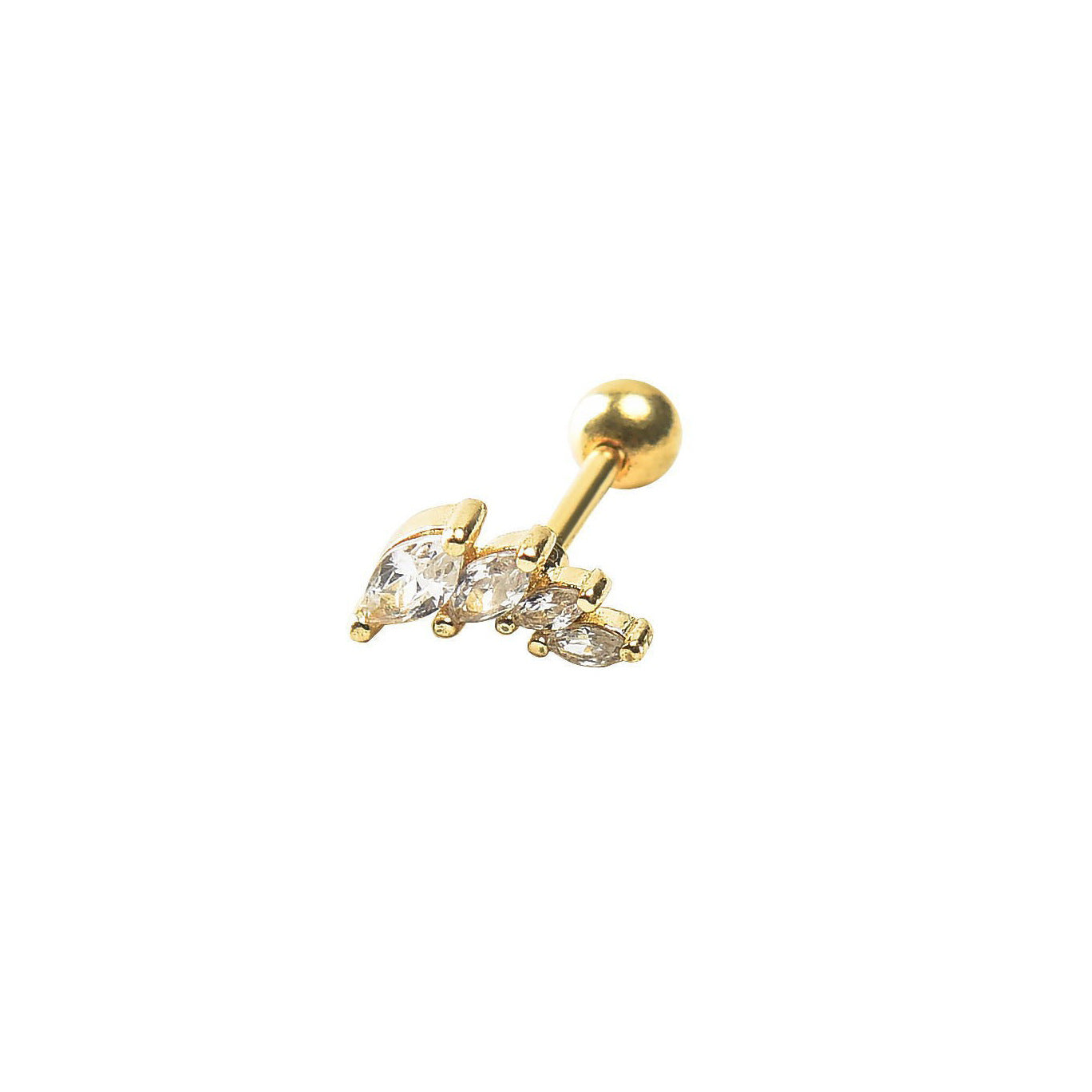 Inlaid Nail Straight Rod Stainless Steel Stud Earrings