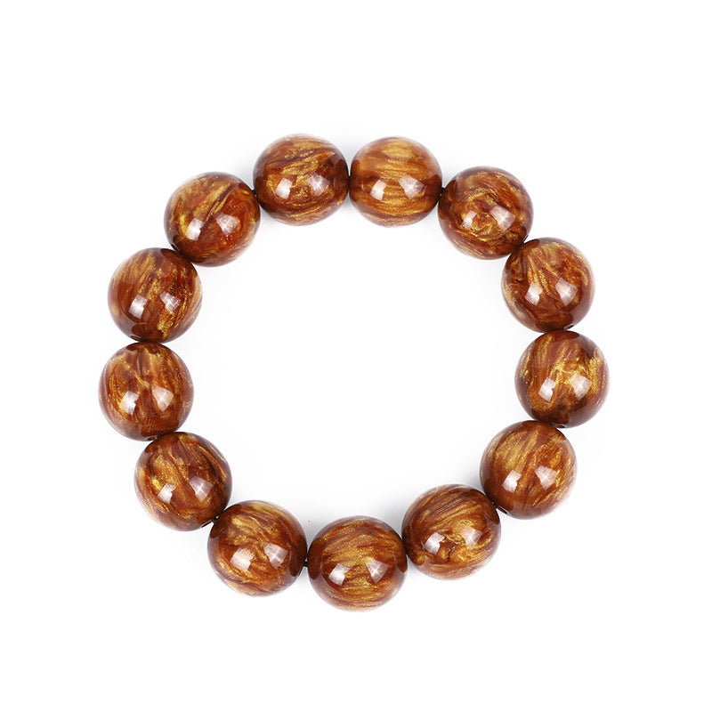 Gold Silk Sea Willow Buddha Beads National Bracelets